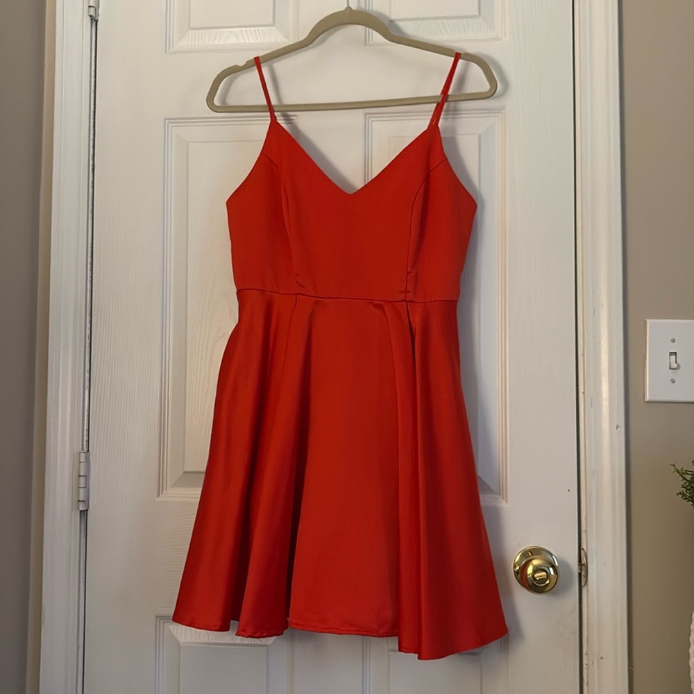 LUNA Red Boutique Firecracker Red Adjustable Strap Dress Formal Size Small